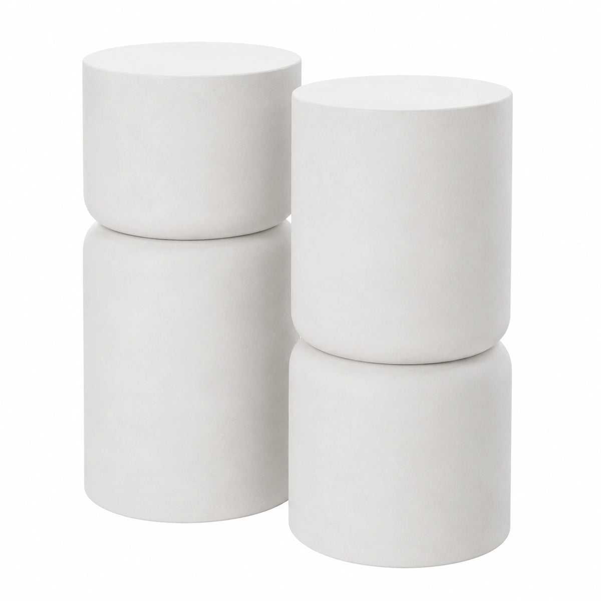 Set di Tavolini Rotondi da Giardino Eleganti e Resistente alle Intemperie - Bianco