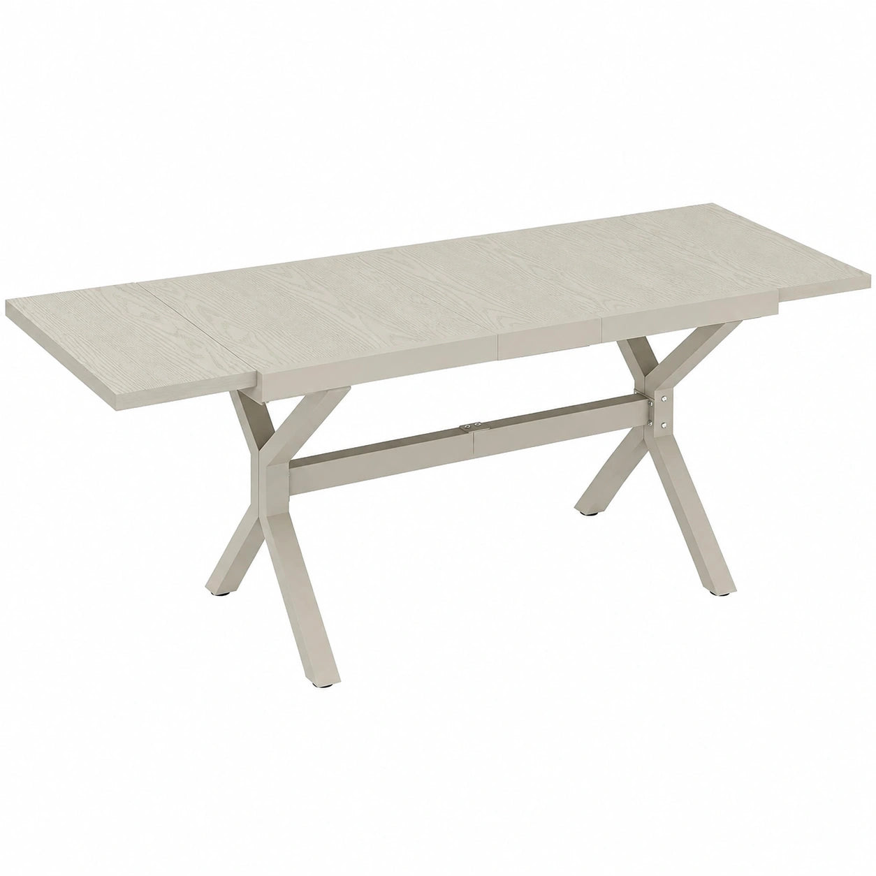 Outsunny Tavolo da Esterno Allungabile in Alluminio per 8-10 Persone, 154/214x85cm, Design a Effetto Legno con Gambe in Acciaio a X, Ideale per Giardino e Terrazzo, Colore Argento