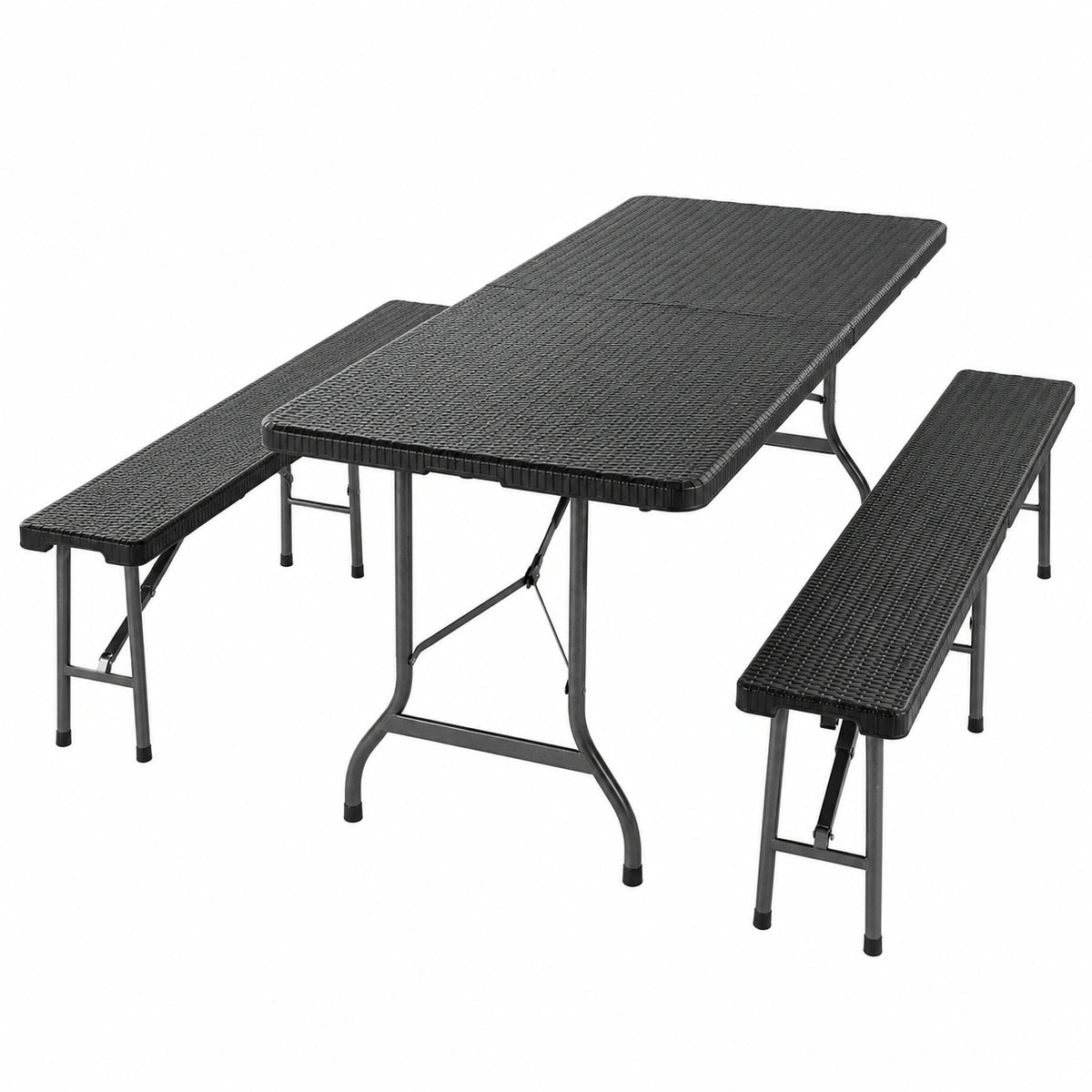 Set Tavolo e Panche Pieghevoli da Giardino 180 cm per Esterno e Interno