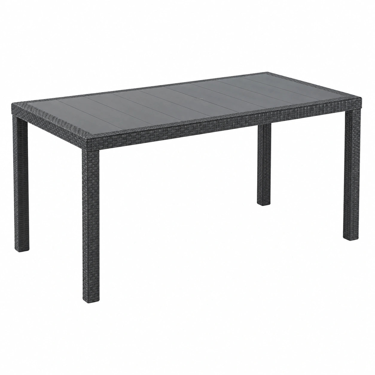 Dmora - Tavolo da Giardino Rettangolare Imola, Multiuso in Effetto Rattan, 100% Italiano, 138x78x72 cm, Colore Antracite