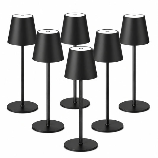 Lampada da Tavolo LED Ricaricabile Senza Fili, Dimmerabile con 3 Tonalità, IP54