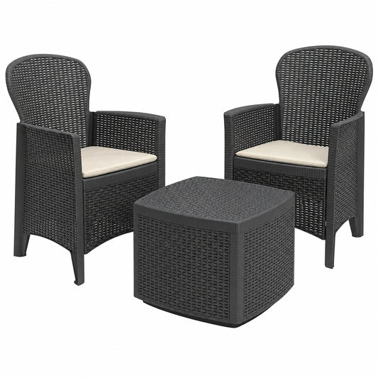 Set da Giardino Ipae-Progarden in Antracite con Cuscini