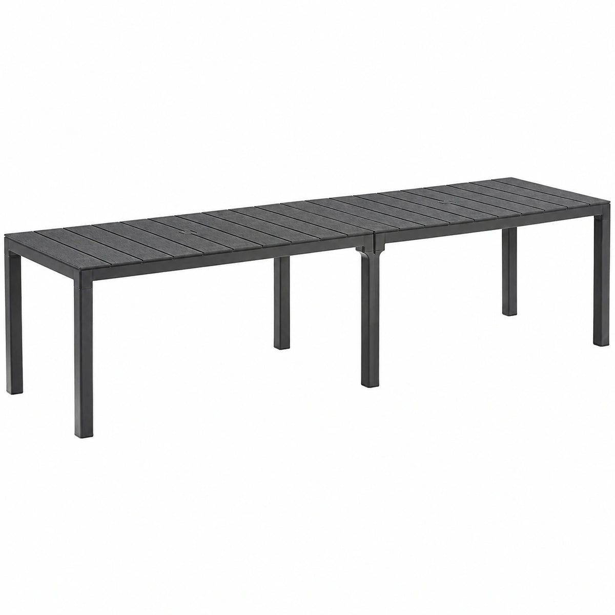 Tomaino - Tavolo da Giardino Estensibile in Plastica per 4-12 Persone - Disponibile in Forma Rettangolare o Quadrata - Ideale per Esterni, Verande e Balconi - Colore Nero
