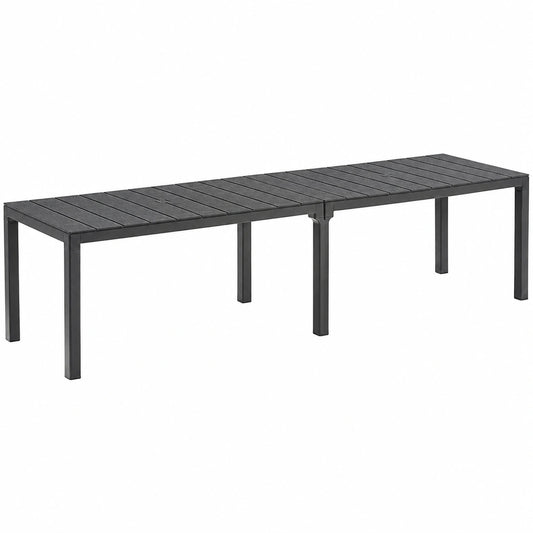 Tomaino - Tavolo da Giardino Estensibile in Plastica per 4-12 Persone - Disponibile in Forma Rettangolare o Quadrata - Ideale per Esterni, Verande e Balconi - Colore Nero