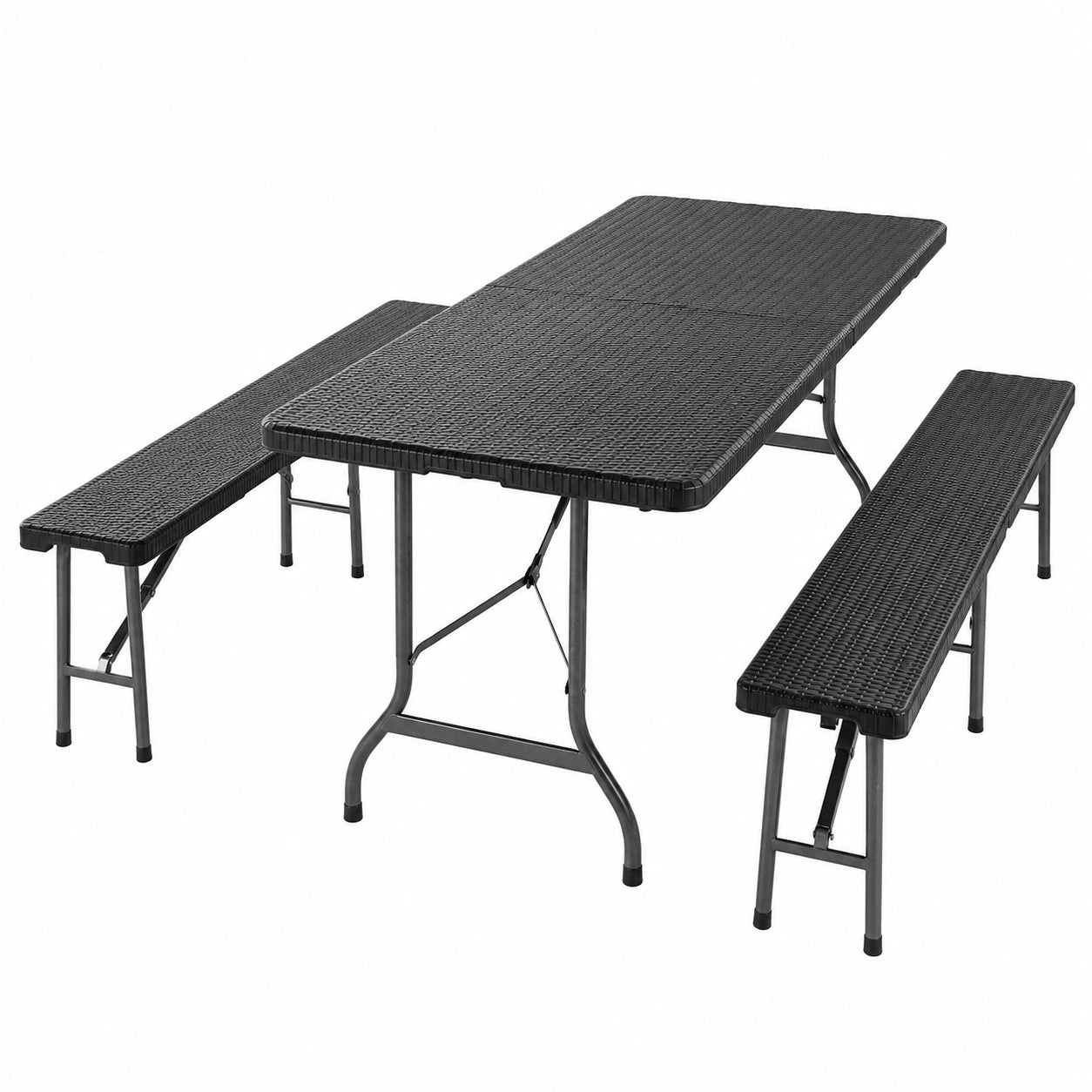 Set Tavolo e Panche Pieghevoli da Giardino 180 cm per Esterno e Interno