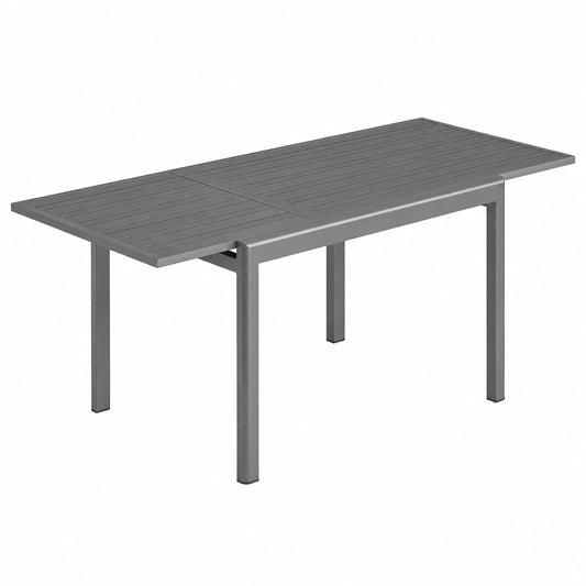 Tavolo da Giardino Estensibile in Alluminio per 6-8 Persone, 110-170 cm, con Piano a Doghe