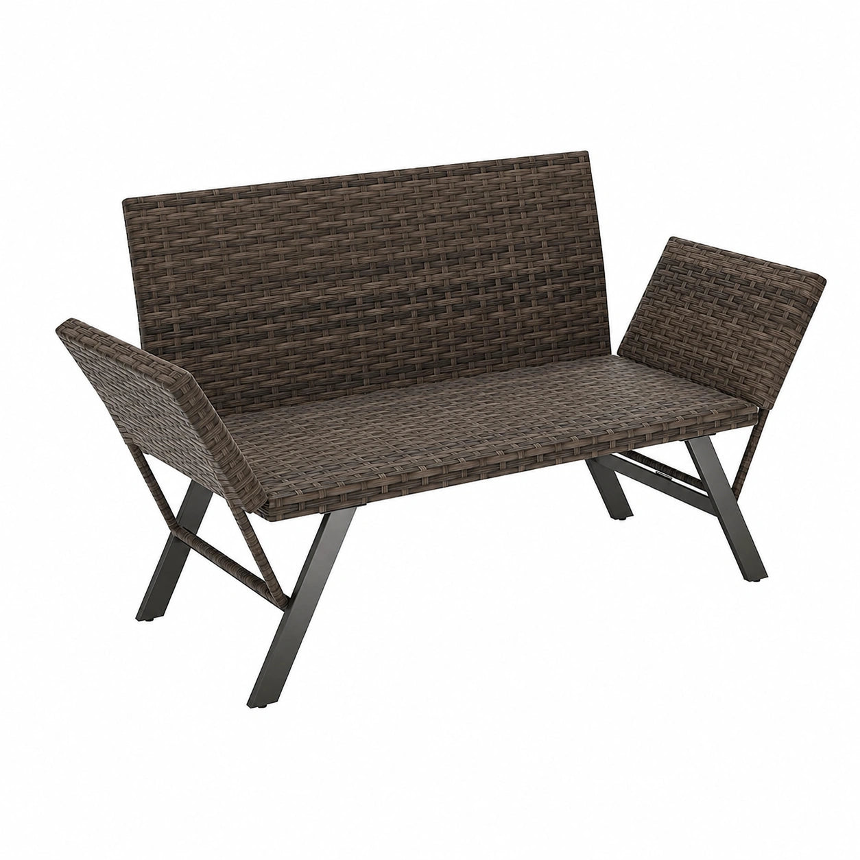 Divano Letto da Esterno in Rattan con Schienale Regolabile